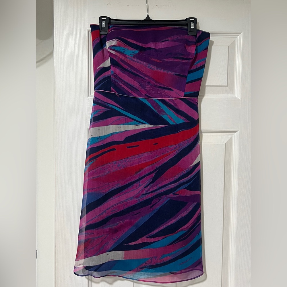 Banana Republic Strapless Multicolor Mini Dress